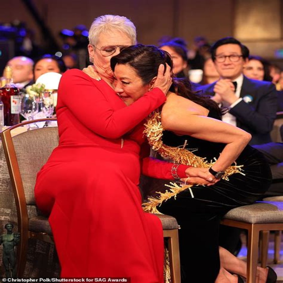 Jamie Lee Curtis Kisses Michelle Yeoh on the Lips After 2023 SAG Awards Win