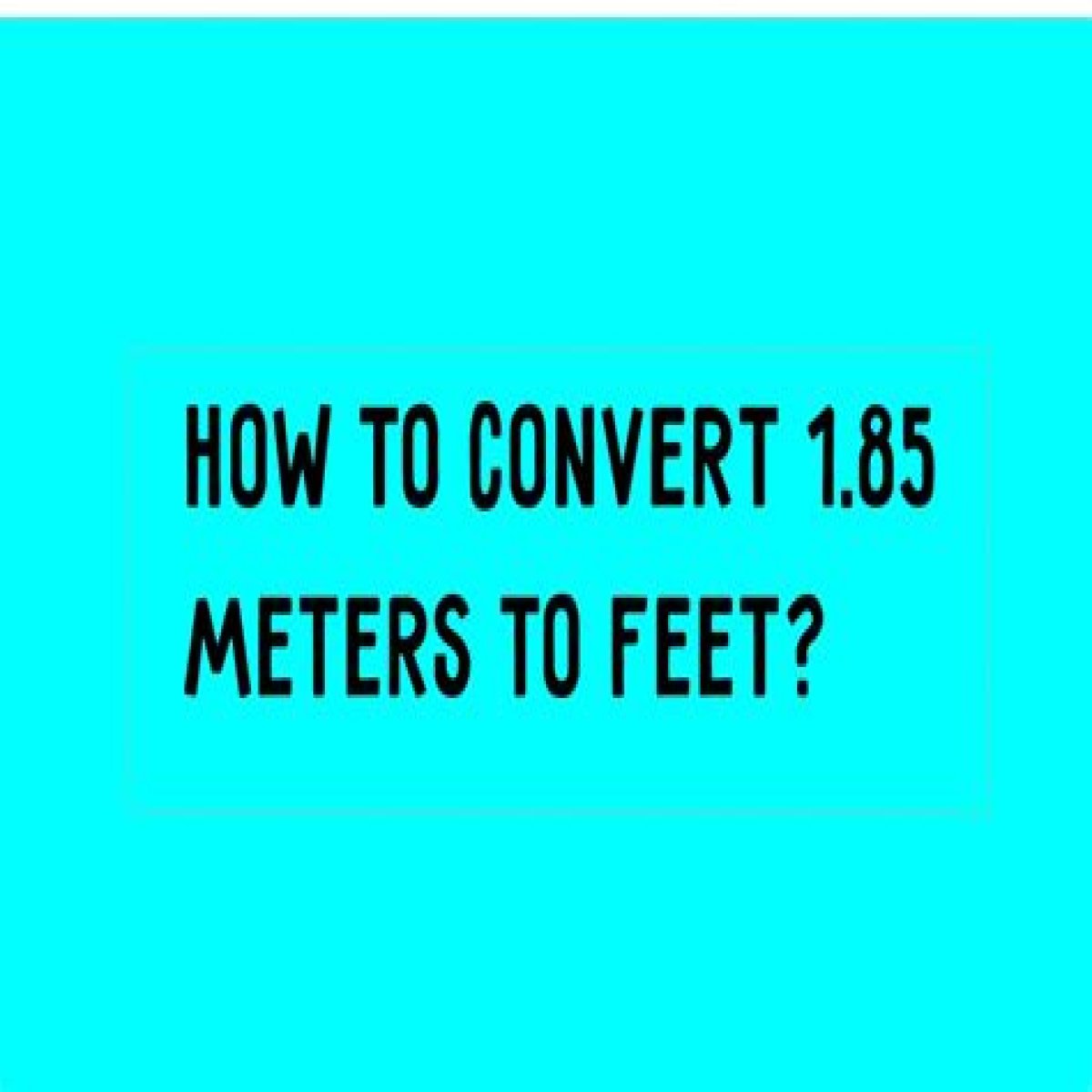 Understanding The Conversion Of 1.85 M In Feet